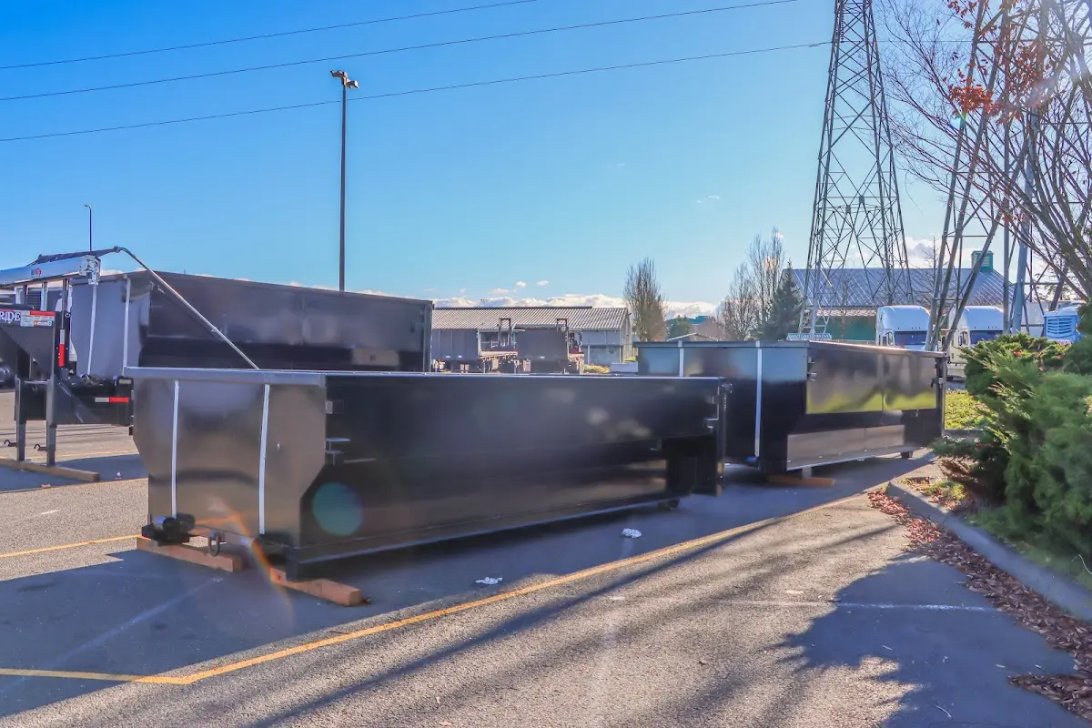 Roll-off dumpster ready for waste disposal at job site for Roll Off Dumpster Rental in Schererville